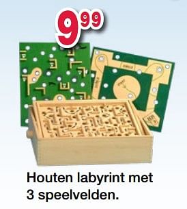 Promoties Houten labyrint met 3 speelvelden - Huismerk - Deproost - Geldig van 10/10/2017 tot 06/12/2017 bij Deproost