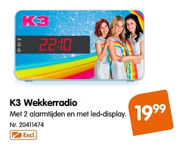 Promoties K3 wekkerradio - K3 - Geldig van 17/10/2017 tot 30/11/2017 bij Fun