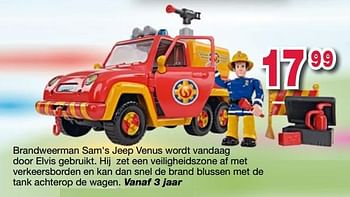Promoties Brandweerman sam`s jeep venus wordt vandaag door elvis gebruikt - Brandweerman Sam - Geldig van 10/10/2017 tot 06/12/2017 bij Vavantas