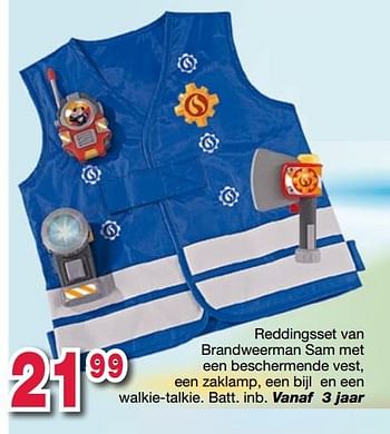 Promoties Reddingsset van brandweerman sam met een beschermende vest, een zaklamp - Brandweerman Sam - Geldig van 10/10/2017 tot 06/12/2017 bij Vavantas