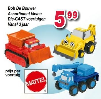 Promoties Bob de bouwer assortiment kleine die-cast voertuigen - Bob de Bouwer - Geldig van 10/10/2017 tot 06/12/2017 bij Deproost