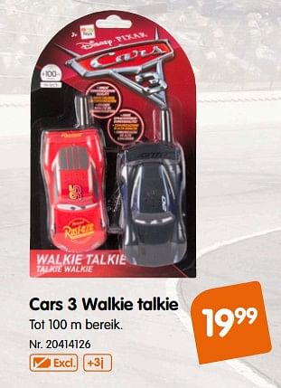 Promotions Cars 3 walkie talkie - Cars - Valide de 17/10/2017 à 30/11/2017 chez Fun