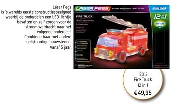 Promoties Fire truck 12 in 1 - Laser Pegs - Geldig van 25/10/2017 tot 31/12/2017 bij De Speelvogel