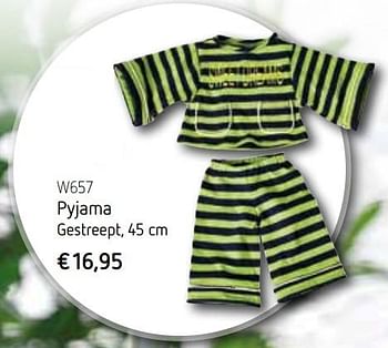 Promoties Pyjama gestreept - Living Puppets - Geldig van 25/10/2017 tot 31/12/2017 bij De Speelvogel