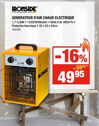 Promotions Ironside generateur d`air chaud electrique - Ironside - Valide de 26/10/2017 à 26/11/2017 chez HandyHome