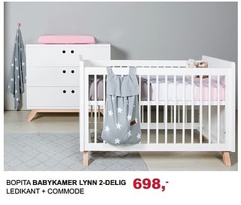 Promoties Bopita babykamer lynn 2-delig ledikant + commode - Bopita - Geldig van 29/10/2017 tot 18/11/2017 bij Baby & Tiener Megastore