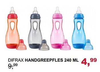 Promoties Difrax handgreepfles 240 ml - Difrax - Geldig van 29/10/2017 tot 18/11/2017 bij Baby & Tiener Megastore