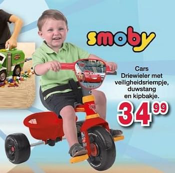 Hiel overschot Geschiktheid Smoby Cars driewieler met veiligheidsriempje, duwstang en kipbakje. -  Promotie bij Tuf Tuf