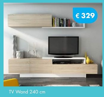 Promoties Tv wand 240 cm - Huismerk - O & O Trendy Wonen - Geldig van 01/11/2017 tot 30/11/2017 bij O & O Trendy Wonen