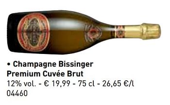 Promoties Champagne bissinger premium cuvée brut - Champagne - Geldig van 06/11/2017 tot 31/12/2017 bij Lidl