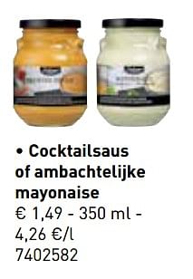Promoties Cocktailsaus of ambachtelijke mayonaise - Delicieux - Geldig van 06/11/2017 tot 31/12/2017 bij Lidl