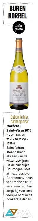 Promotions Maréchal saint-véran 2015 - Vins blancs - Valide de 06/11/2017 à 31/12/2017 chez Lidl