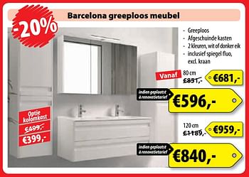 Promoties Barcelona greeploos meubel - Huismerk - Bouwcenter Frans Vlaeminck - Geldig van 05/11/2017 tot 30/11/2017 bij Bouwcenter Frans Vlaeminck
