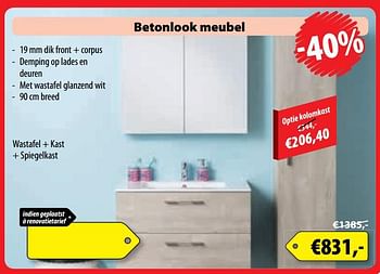 Promoties Betonlook meubel - Huismerk - Bouwcenter Frans Vlaeminck - Geldig van 05/11/2017 tot 30/11/2017 bij Bouwcenter Frans Vlaeminck