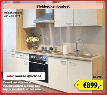 Promoties Blokkeuken budget - Huismerk - Bouwcenter Frans Vlaeminck - Geldig van 05/11/2017 tot 30/11/2017 bij Bouwcenter Frans Vlaeminck