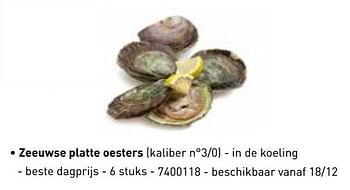 Promoties Zeeuwse platte oesters - Huismerk - Lidl - Geldig van 06/11/2017 tot 31/12/2017 bij Lidl