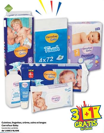 Produit Maison Carrefour Culottes Lingettes Creme Soins Et Langes Carrefour Baby En Promotion Chez Carrefour