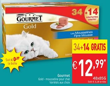 Promotion Intermarche Gourmet Gold Mousseline Pour Chat Purina Animaux Accessoires Valide Jusqua 4 Promobutler