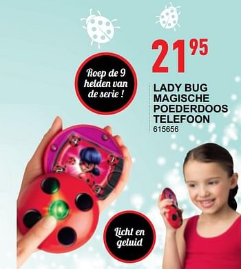 Promotions Lady bug magische poederdoos telefoon - Produit maison - Trafic  - Valide de 18/10/2017 à 06/12/2017 chez Trafic