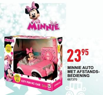 Promoties Minnie auto met afstandsbediening - Minnie Mouse - Geldig van 18/10/2017 tot 06/12/2017 bij Trafic