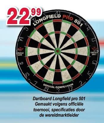 Promoties Dartboard longfield pro 501 - Longfield - Geldig van 10/10/2017 tot 06/12/2017 bij Multi-Land