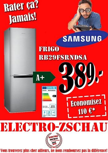 Promoties Samsung frigo rb29fsrndsa - Samsung - Geldig van 01/11/2017 tot 29/11/2017 bij Electro Zschau