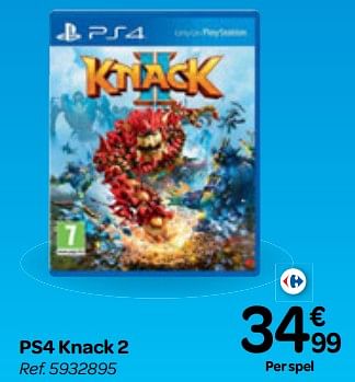 Promoties Ps4 knack 2 - Sony Computer Entertainment Europe - Geldig van 25/10/2017 tot 06/12/2017 bij Carrefour