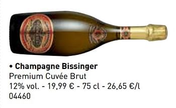 Promotions Champagne bissinger premium cuvée brut - Champagne - Valide de 06/11/2017 à 31/12/2017 chez Lidl