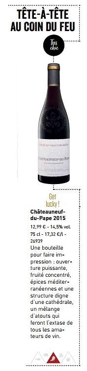 Promotions Châteauneuf-du-pape - Vins rouges - Valide de 06/11/2017 à 31/12/2017 chez Lidl