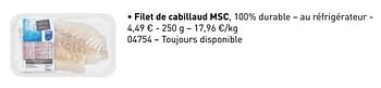 Promotions Filet de cabillaud msc - Produit maison - Lidl - Valide de 06/11/2017 à 31/12/2017 chez Lidl