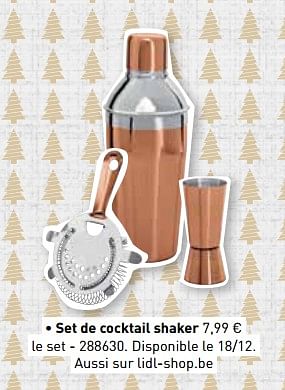 Promoties Set de cocktail shaker - Huismerk - Lidl - Geldig van 06/11/2017 tot 31/12/2017 bij Lidl