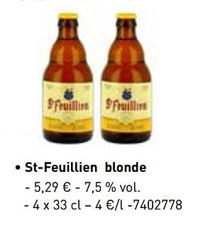 Promoties St-feuillien blonde - St Feuillien - Geldig van 06/11/2017 tot 31/12/2017 bij Lidl