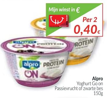 Promoties Alpro yoghurt go on passievrucht of zwarte bes - Alpro - Geldig van 01/11/2017 tot 30/11/2017 bij Intermarche