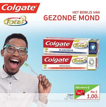 Promoties Colgate tandpasta total - Colgate - Geldig van 01/11/2017 tot 30/11/2017 bij Intermarche
