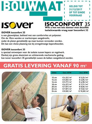 Promotions Isover isoconfort 35 - Isover - Valide de 06/11/2017 à 31/12/2017 chez Bouwmat