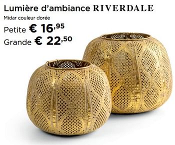 Promotions Lumiére d`ambiance riverdale midar couleur dorée - Riverdale - Valide de 31/10/2017 à 22/11/2017 chez Molecule
