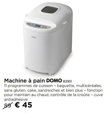 Promotions Machine á pain domo b3951 - Domo - Valide de 31/10/2017 à 22/11/2017 chez Molecule
