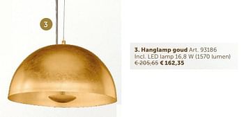 Promoties Hanglamp goud - Huismerk - Zelfbouwmarkt - Geldig van 07/11/2017 tot 04/12/2017 bij Zelfbouwmarkt