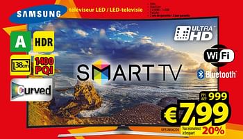 Promotions Samsung téléviseur led - led televisie ue55mu6220 - Samsung - Valide de 03/11/2017 à 30/11/2017 chez ElectroStock