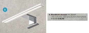 Promotions Wandlicht chroom - Produit maison - Zelfbouwmarkt - Valide de 07/11/2017 à 04/12/2017 chez Zelfbouwmarkt