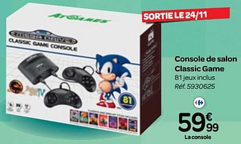 Promoties Console de salon classic game - Sega - Geldig van 25/10/2017 tot 06/12/2017 bij Carrefour