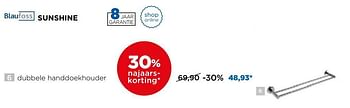 Promoties Blaufoss sunshine dubbele handdoekhouder - Blaufoss - Geldig van 30/10/2017 tot 02/12/2017 bij X2O