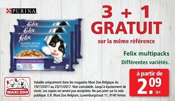 Promoties Felix multipacks - Felix - Geldig van 19/11/2017 tot 25/11/2017 bij Maxi Zoo