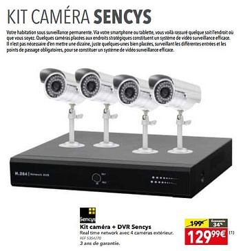 Promotions Kit caméra + dvr sencys - Sencys - Valide de 14/11/2017 à 04/12/2017 chez BricoPlanit