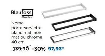 Promotions Noma porte-serviette blanc mat, noir mat ou chrome - Blaufoss - Valide de 30/10/2017 à 02/12/2017 chez X2O