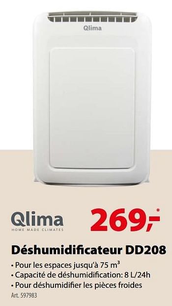 Promoties Qlima déshumidificateur dd208 - Qlima  - Geldig van 03/11/2017 tot 31/01/2018 bij Gamma