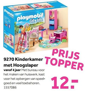 Promotions 9270 kinderkamer met hoogslaper - Playmobil - Valide de 30/10/2017 à 10/12/2017 chez Bart Smit
