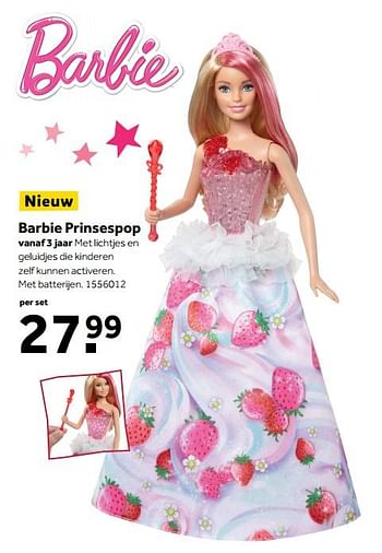 Promotions Barbie prinsespop - Mattel - Valide de 30/10/2017 à 10/12/2017 chez Bart Smit