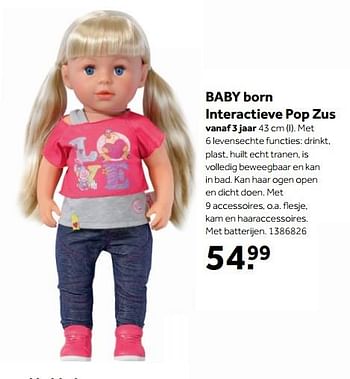 verdund supermarkt vriendelijk Baby Born Baby born interactieve pop zus - Promotie bij Bart Smit