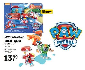 Promoties Paw patrol sea patrol figuur - Nickelodeon - Geldig van 30/10/2017 tot 10/12/2017 bij Bart Smit